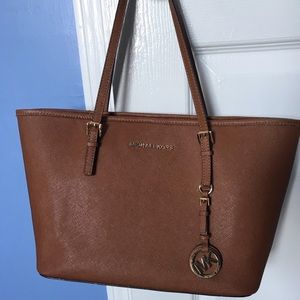 Brown leather small Michael Kors tote